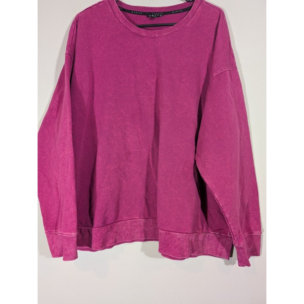 Zelos Womens Pink Crewneck Athletic Sweatshirt Sz 2X Outdoor Gym Casual - Picture 3 of 8